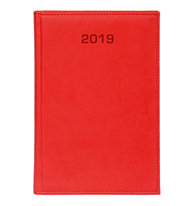 kalendarz książkowy a4 na 2019 kolor czerwony