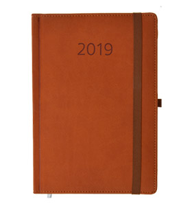 kalendarz książkowy 2019 firmowy brązowy