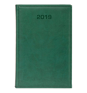 kalendarz książkowy a4 na 2019 kolor zielony